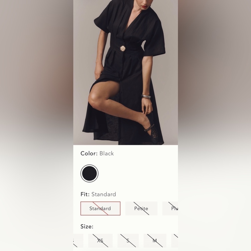 Anthropologie x Exquise Tobie Linen Midi Shirt Dress Size 1X NWT - Picture 5 of 16